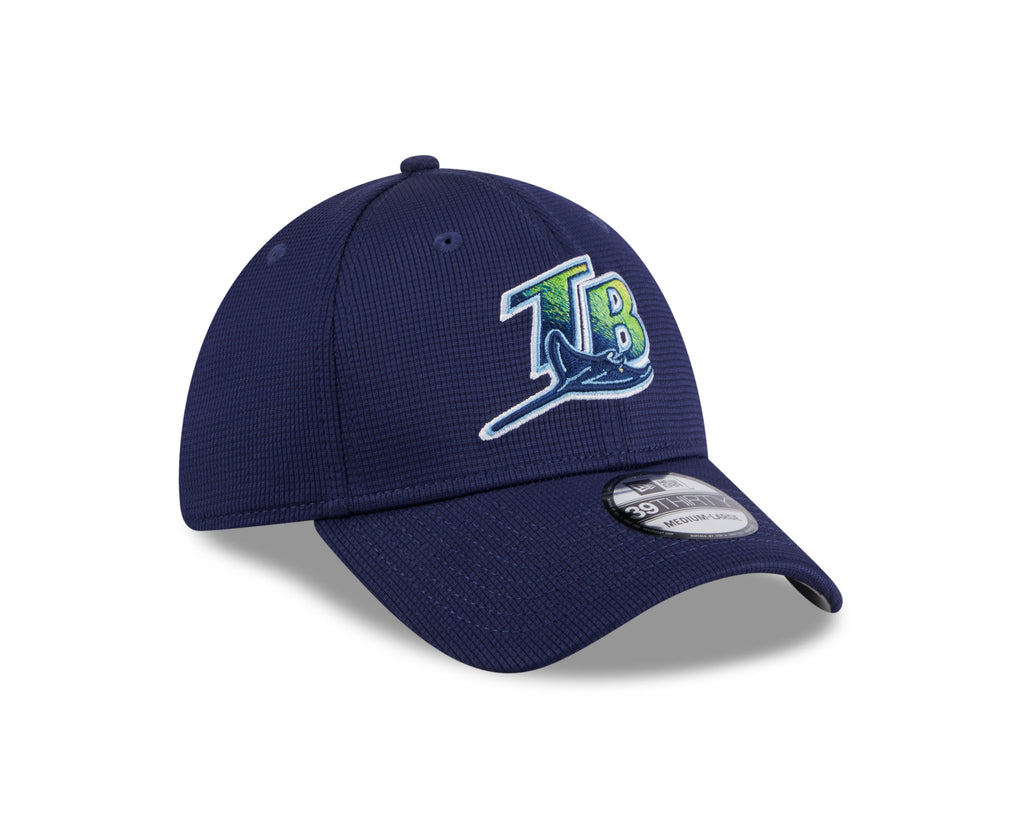 Men s Tampa Bay Rays New Era 2024 Batting Practice Navy 39THIRTY Flex-Fit Hat Official Team Hat Sports Fan Cap Official NFL Team Hat Football Fan Cap