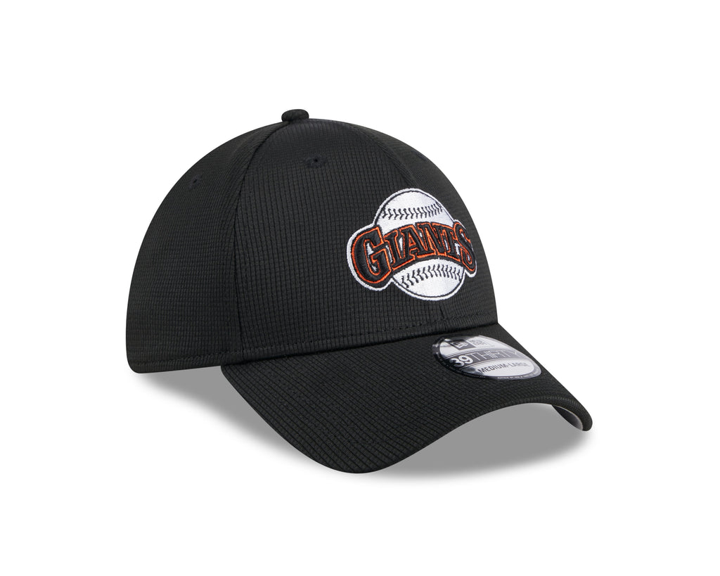 Men s San Francisco Giants New Era 2024 Batting Practice Black 39THIRTY Flex-Fit Hat Official Team Hat Sports Fan Cap Official NFL Team Hat Football