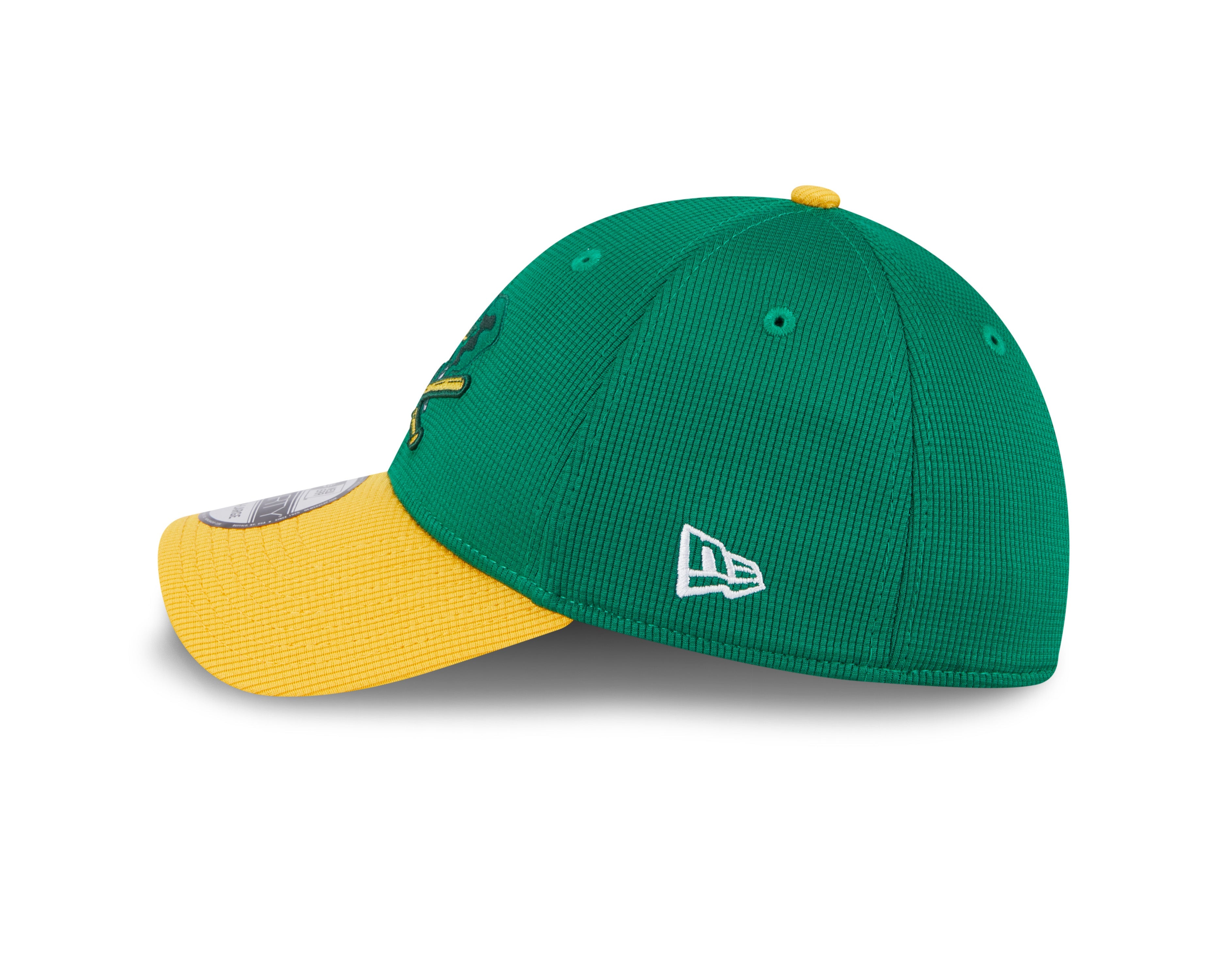 Men s Oakland Athletics New Era 2024 Batting Practice Green Yellow 39THIRTY Flex-Fit Hat Official Team Hat Sports Fan Cap Official NFL Team Hat