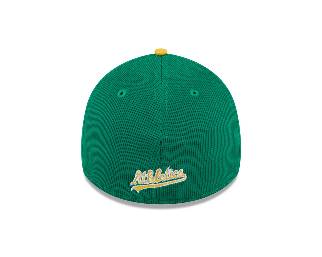 Men s Oakland Athletics New Era 2024 Batting Practice Green Yellow 39THIRTY Flex-Fit Hat Official Team Hat Sports Fan Cap Official NFL Team Hat
