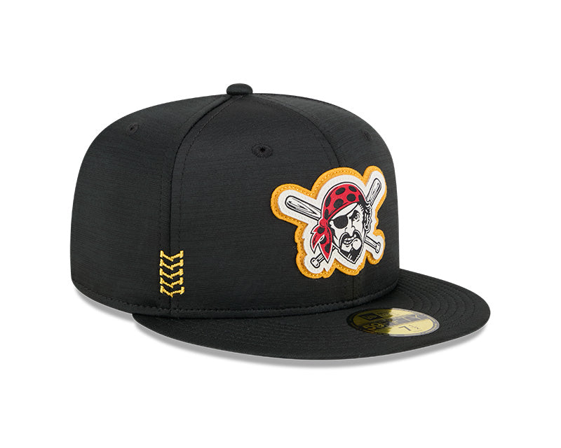 Men s Pittsburgh Pirates New Era Black 2024 Alternate Clubhouse 1914 59FIFTY Fitted Hat Official Team Hat Sports Fan Cap Official NFL Team Hat