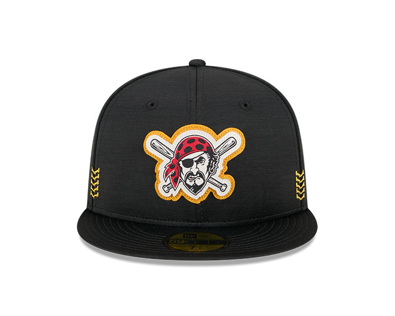 Men s Pittsburgh Pirates New Era Black 2024 Alternate Clubhouse 1914 59FIFTY Fitted Hat Official Team Hat Sports Fan Cap Official NFL Team Hat