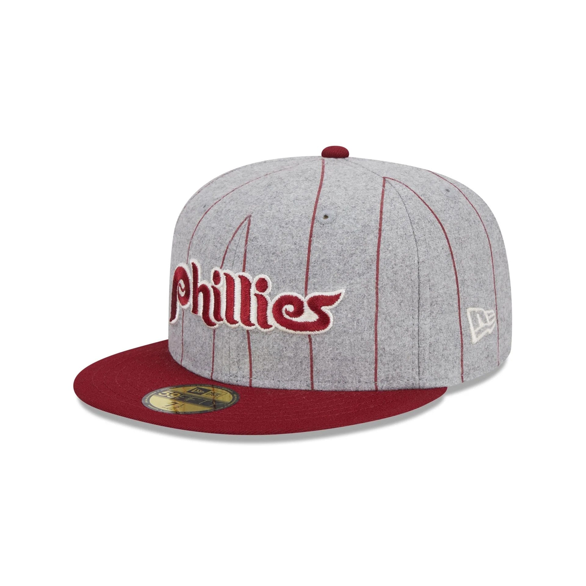 Philadelphia Phillies Heather Pinstripe MLB 59FIFTY Fitted New Era Official Team Hat Sports Fan Cap Official NFL Team Hat Football Fan Cap