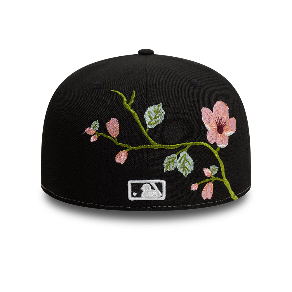 Chicago White Sox MLB Floral 59Fifty New Era Black White Official Team Hat Sports Fan Cap Official NFL Team Hat Football Fan Cap