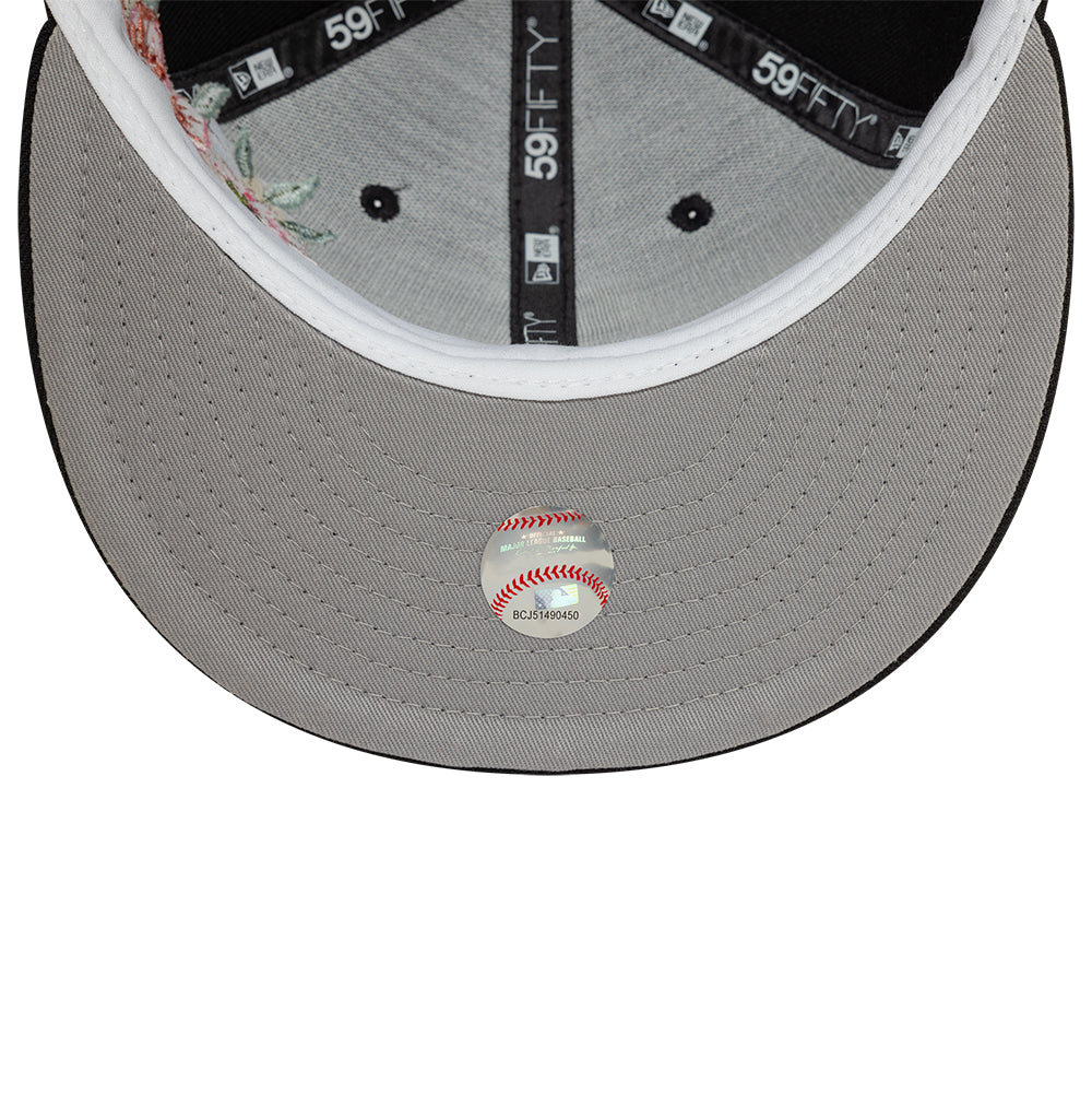 Chicago White Sox MLB Floral 59Fifty New Era Black White Official Team Hat Sports Fan Cap Official NFL Team Hat Football Fan Cap