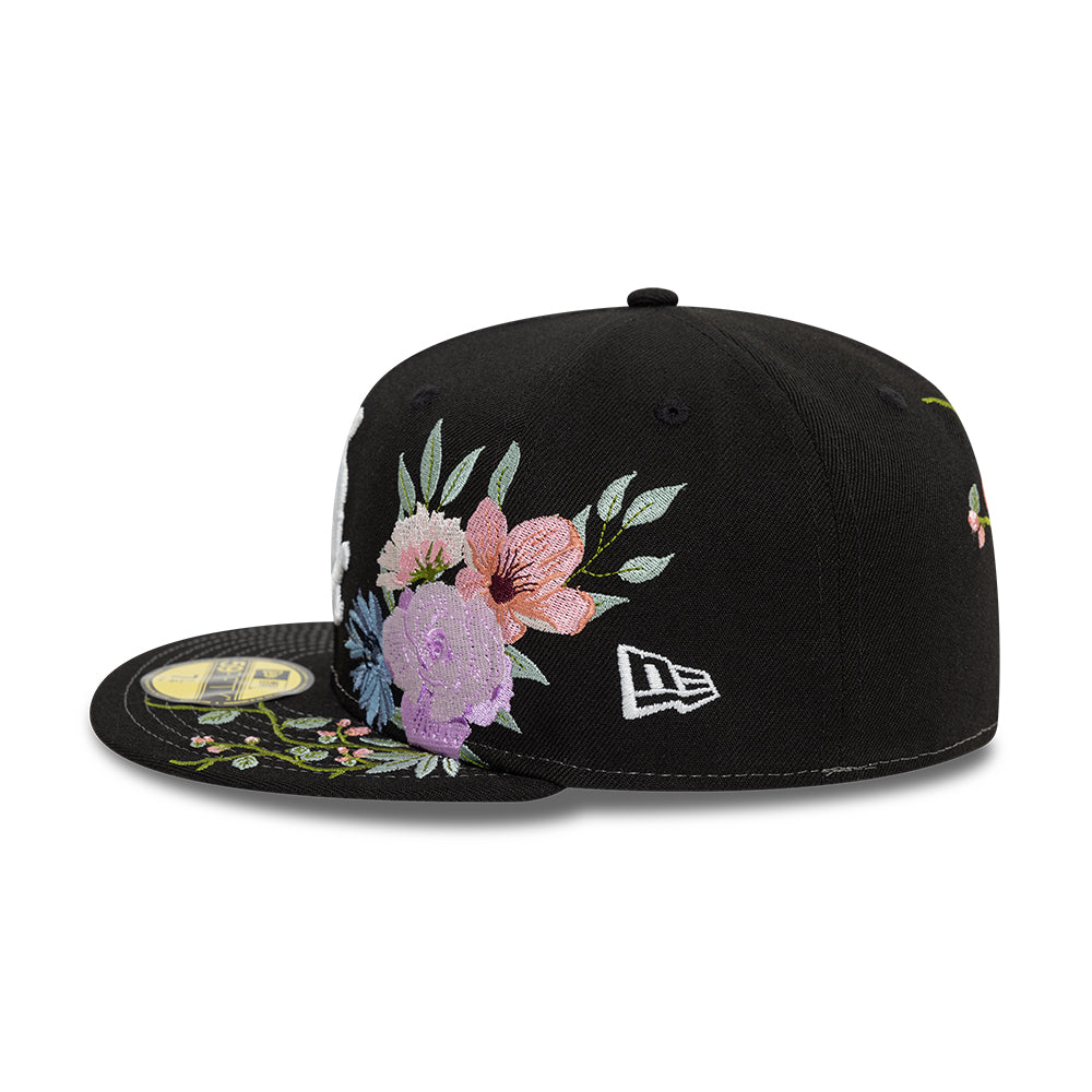 Chicago White Sox MLB Floral 59Fifty New Era Black White Official Team Hat Sports Fan Cap Official NFL Team Hat Football Fan Cap