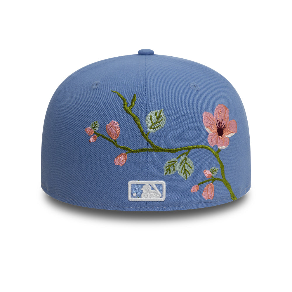 Los Angeles Dodger MLB Floral 59Fifty New Era Light Blue White Official Team Hat Sports Fan Cap Official NFL Team Hat Football Fan Cap