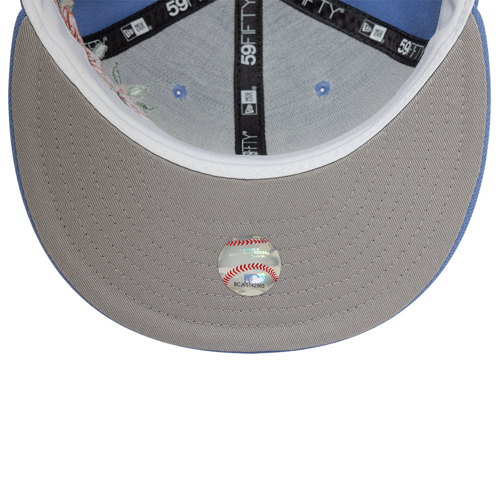 Los Angeles Dodger MLB Floral 59Fifty New Era Light Blue White Official Team Hat Sports Fan Cap Official NFL Team Hat Football Fan Cap