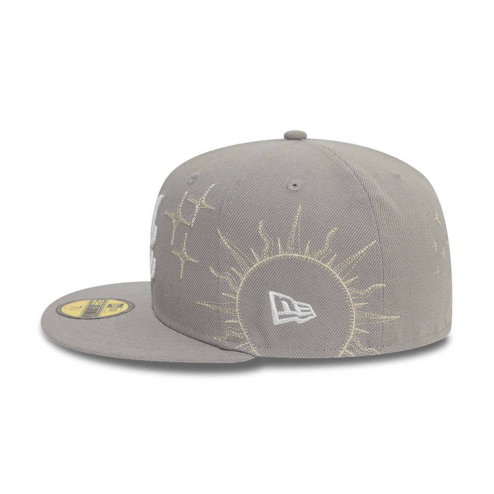 Atlanta Braves MLB Zodiac 59FIFTY Fitted New Era Grey Official Team Hat Sports Fan Cap Official NFL Team Hat Football Fan Cap