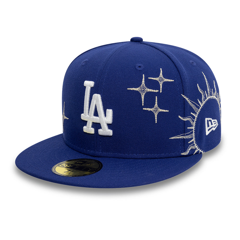 Los Angeles Dodgers MLB Zodiac 59FIFTY Fitted New Era Blue Official Team Hat Sports Fan Cap Official NFL Team Hat Football Fan Cap