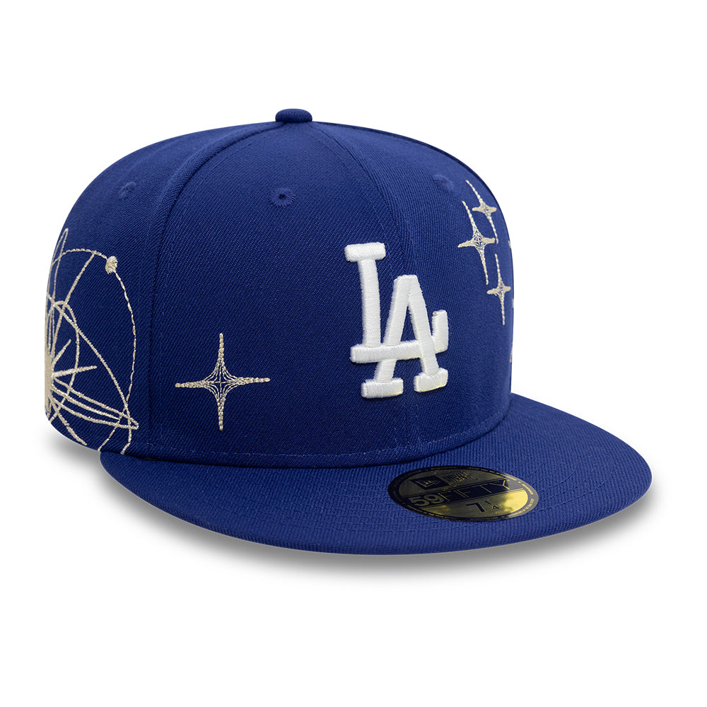 Los Angeles Dodgers MLB Zodiac 59FIFTY Fitted New Era Blue Official Team Hat Sports Fan Cap Official NFL Team Hat Football Fan Cap