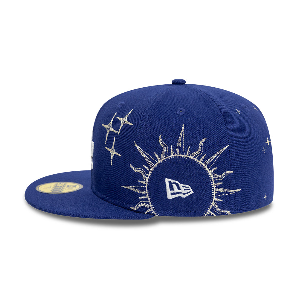 Los Angeles Dodgers MLB Zodiac 59FIFTY Fitted New Era Blue Official Team Hat Sports Fan Cap Official NFL Team Hat Football Fan Cap