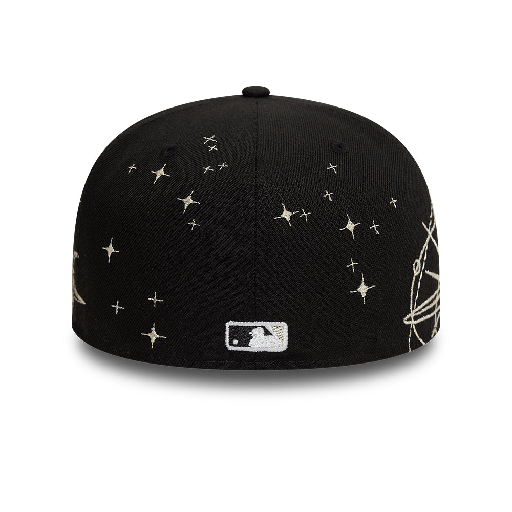 Chicago White Sox MLB Zodiac 59FIFTY Fitted New Era Black Official Team Hat Sports Fan Cap Official NFL Team Hat Football Fan Cap