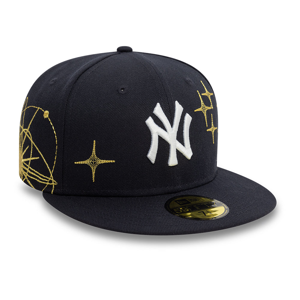 New York Yankees MLB Zodiac 59FIFTY Fitted New Era Navy Official Team Hat Sports Fan Cap Official NFL Team Hat Football Fan Cap