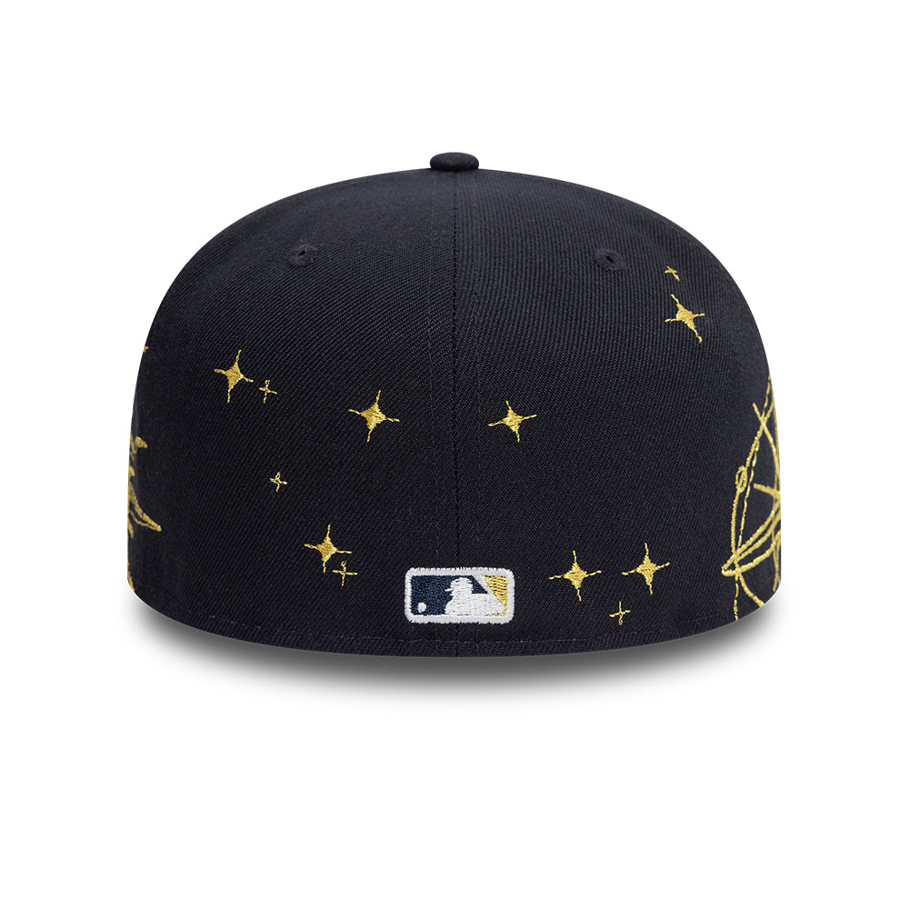 New York Yankees MLB Zodiac 59FIFTY Fitted New Era Navy Official Team Hat Sports Fan Cap Official NFL Team Hat Football Fan Cap