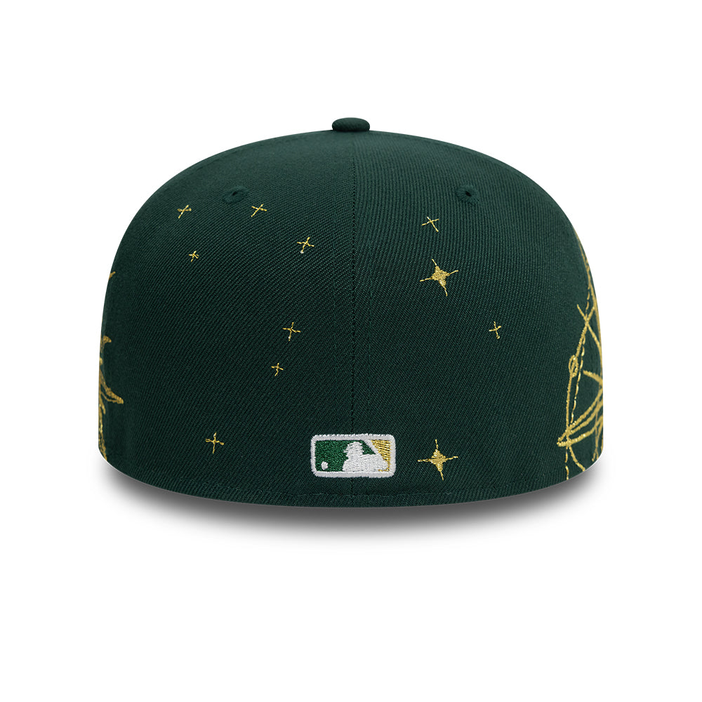 Oakland Athletics MLB Zodiac 59FIFTY Fitted New Era Green Official Team Hat Sports Fan Cap Official NFL Team Hat Football Fan Cap