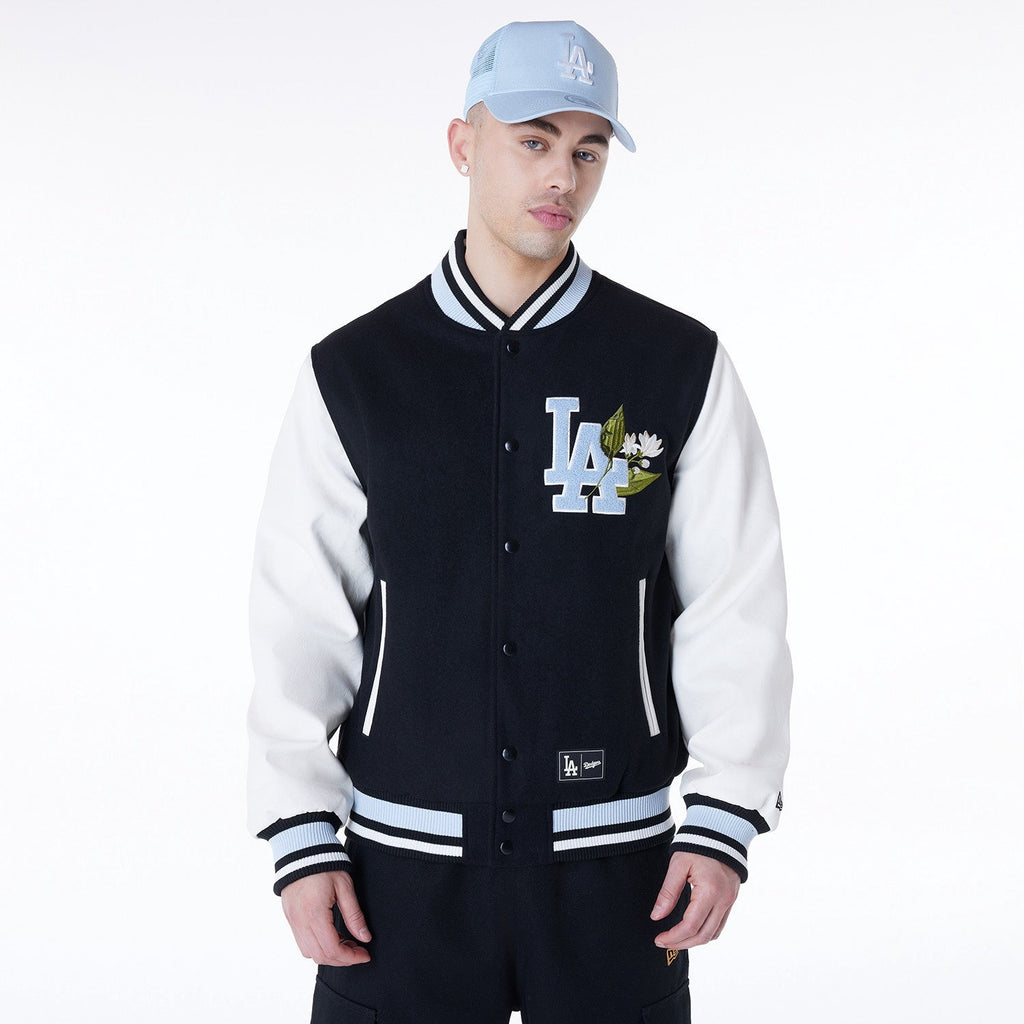 New Era - MLB Floral Varsity Jacket - Los Angeles Dodgers Official Sports Fan Gear Official NFL Fan Gear Popular Style