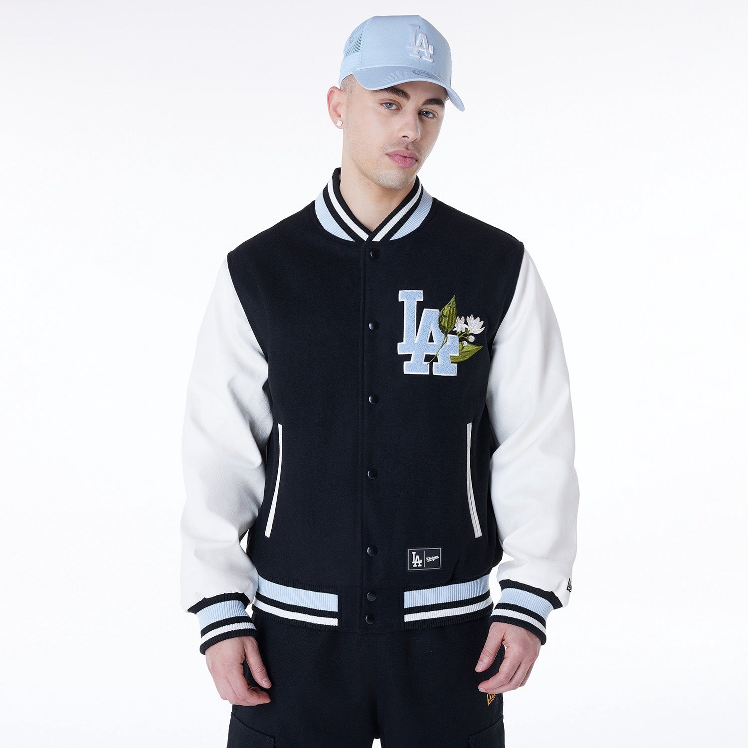 New Era - MLB Floral Varsity Jacket - Los Angeles Dodgers Official Sports Fan Gear Official NFL Fan Gear Popular Style