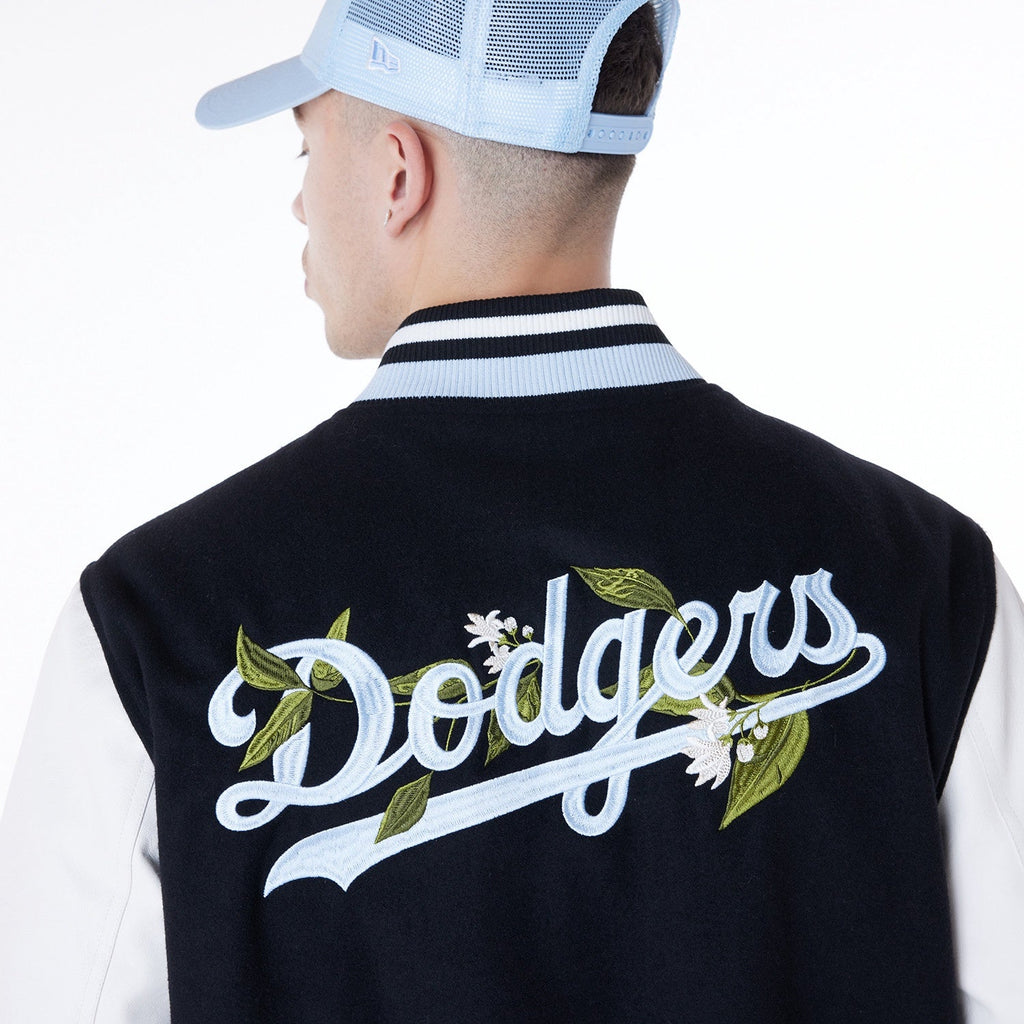 New Era - MLB Floral Varsity Jacket - Los Angeles Dodgers Official Sports Fan Gear Official NFL Fan Gear Popular Style