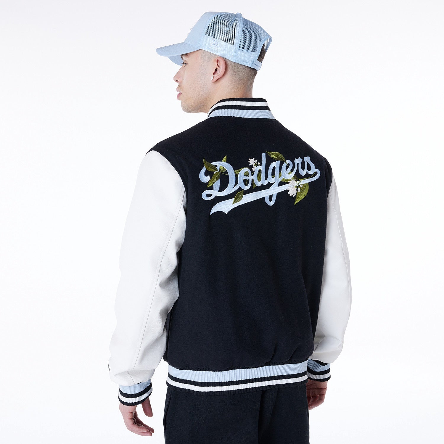 New Era - MLB Floral Varsity Jacket - Los Angeles Dodgers Official Sports Fan Gear Official NFL Fan Gear Popular Style