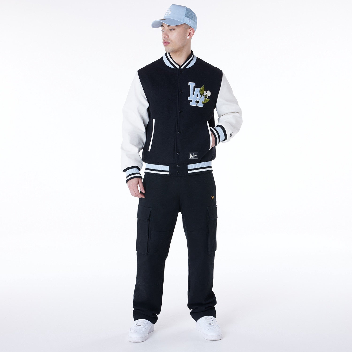 New Era - MLB Floral Varsity Jacket - Los Angeles Dodgers Official Sports Fan Gear Official NFL Fan Gear Popular Style
