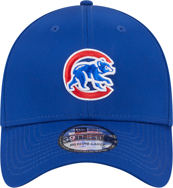 MLB Chicago Cubs New Era Mid Perf 39THIRTY Flex Fit Hat - Blue Official Team Hat Sports Fan Cap Official NFL Team Hat Football Fan Cap