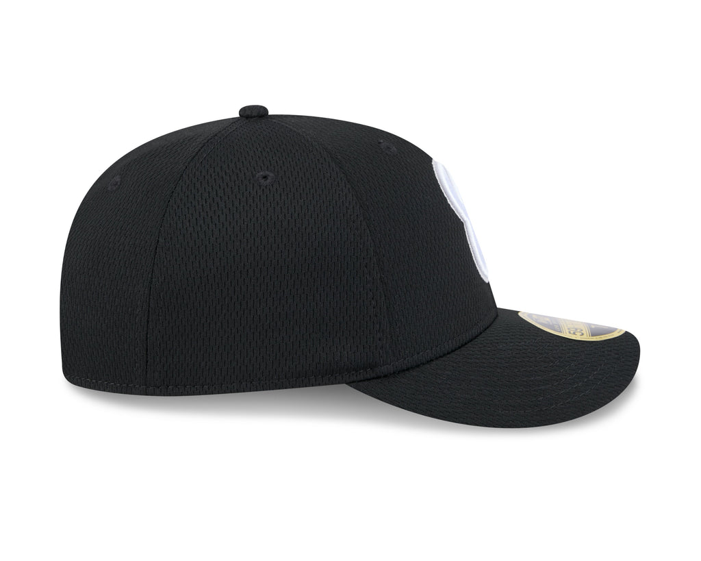 Chicago White Sox New Era Black 2025 Clubhouse Alternate 59FIFTY Low Profile Fitted Hat Official Team Hat Sports Fan Cap Official NFL Team Hat