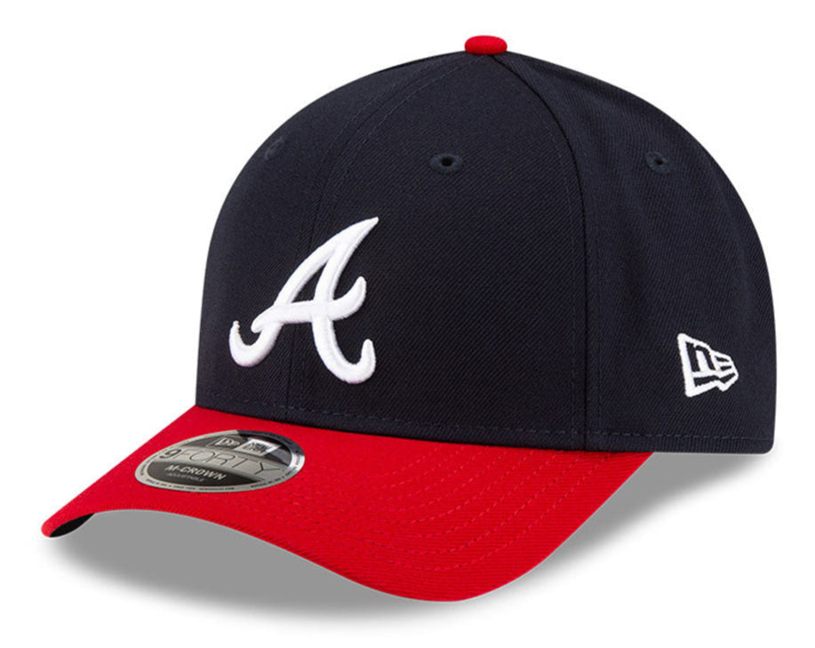 Atlanta Braves Navy Red New Era Player Replica M-Crown 9FORTY Adjustable Hat Official Team Hat Sports Fan Cap Official NFL Team Hat Football Fan Cap