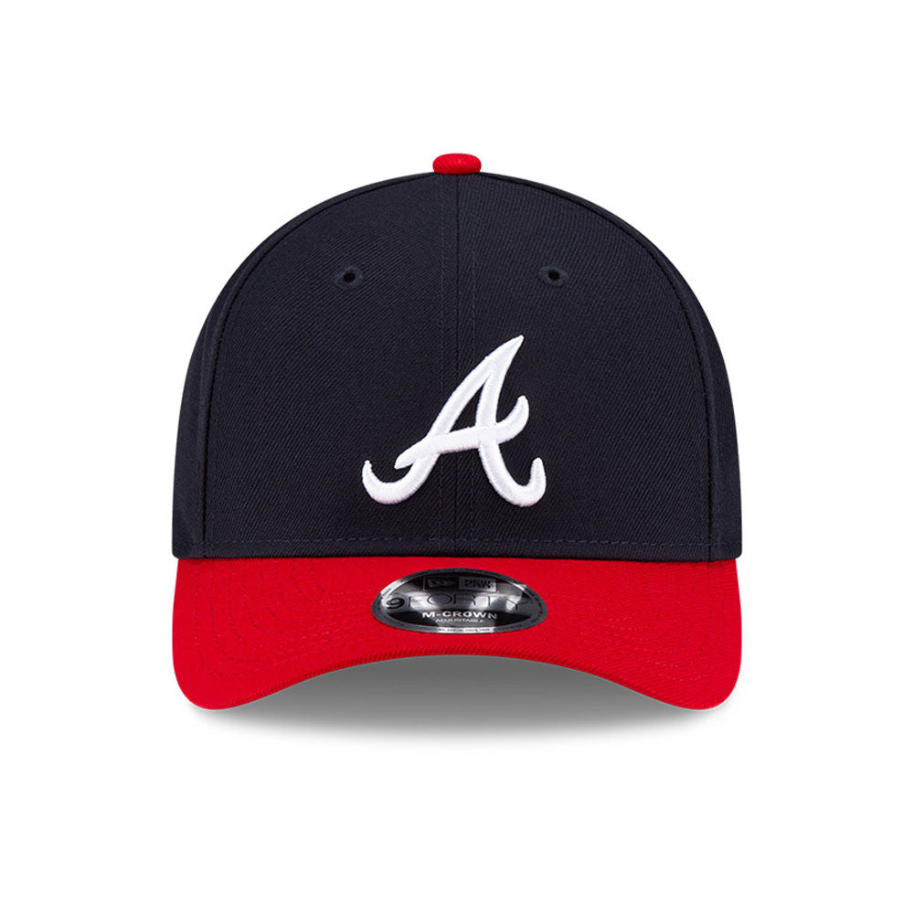 Atlanta Braves Navy Red New Era Player Replica M-Crown 9FORTY Adjustable Hat Official Team Hat Sports Fan Cap Official NFL Team Hat Football Fan Cap