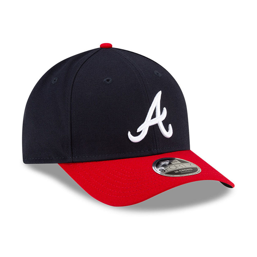 Atlanta Braves Navy Red New Era Player Replica M-Crown 9FORTY Adjustable Hat Official Team Hat Sports Fan Cap Official NFL Team Hat Football Fan Cap