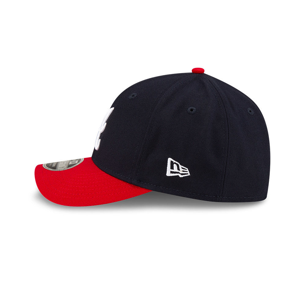 Atlanta Braves Navy Red New Era Player Replica M-Crown 9FORTY Adjustable Hat Official Team Hat Sports Fan Cap Official NFL Team Hat Football Fan Cap