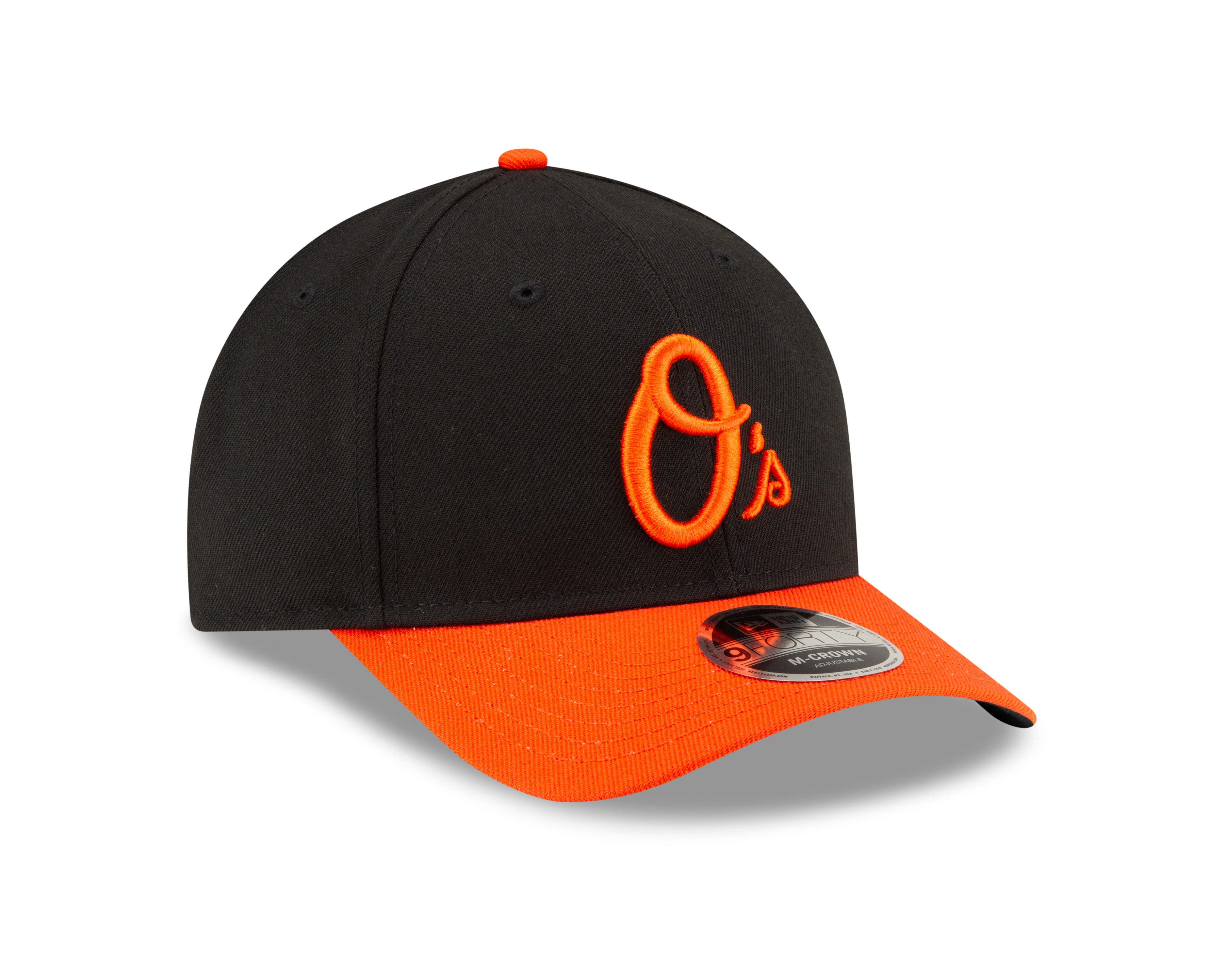 Baltimore Orioles Black Orange Alternate New Era Player Replica M-Crown 9FORTY Adjustable Hat Official Team Hat Sports Fan Cap Official NFL Team Hat