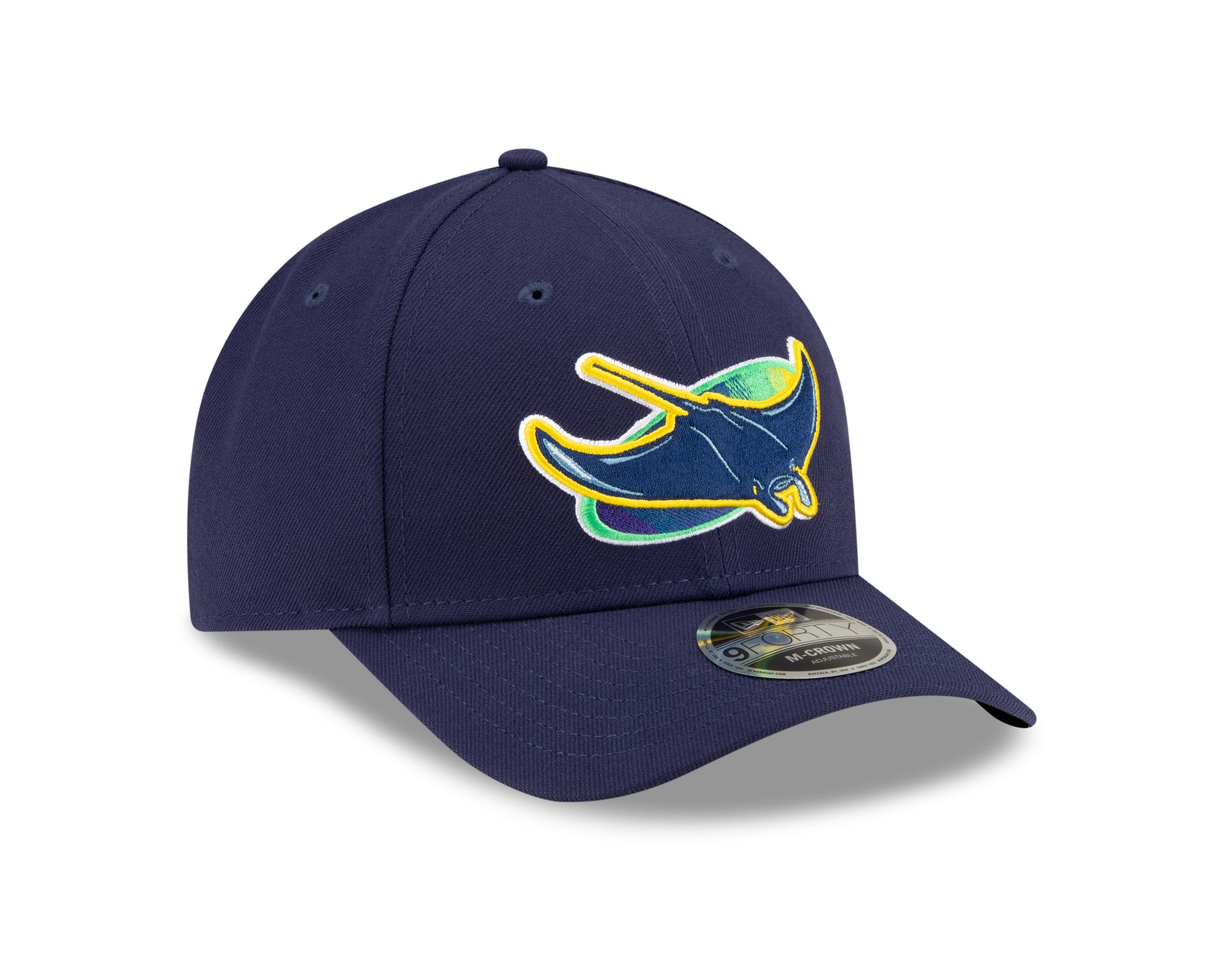 Tampa Bay Rays Alternate Navy New Era Player Replica M-Crown 9FORTY Adjustable Hat Official Team Hat Sports Fan Cap Official NFL Team Hat Football