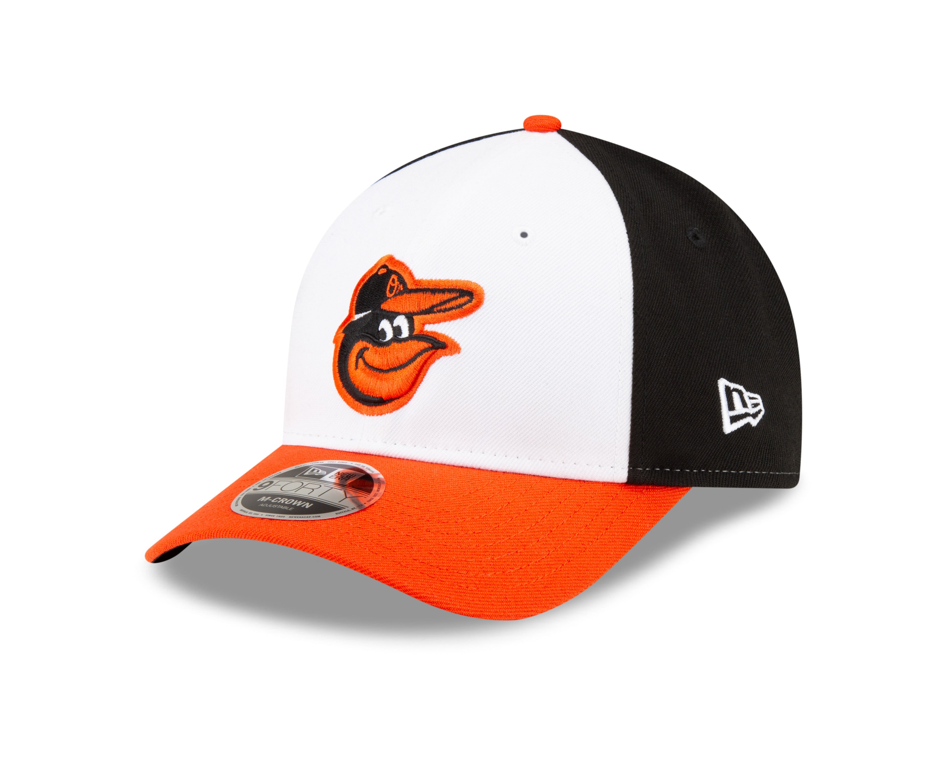 Baltimore Orioles White Orange Black New Era Player Replica M-Crown 9FORTY Adjustable Hat Official Team Hat Sports Fan Cap Official NFL Team Hat