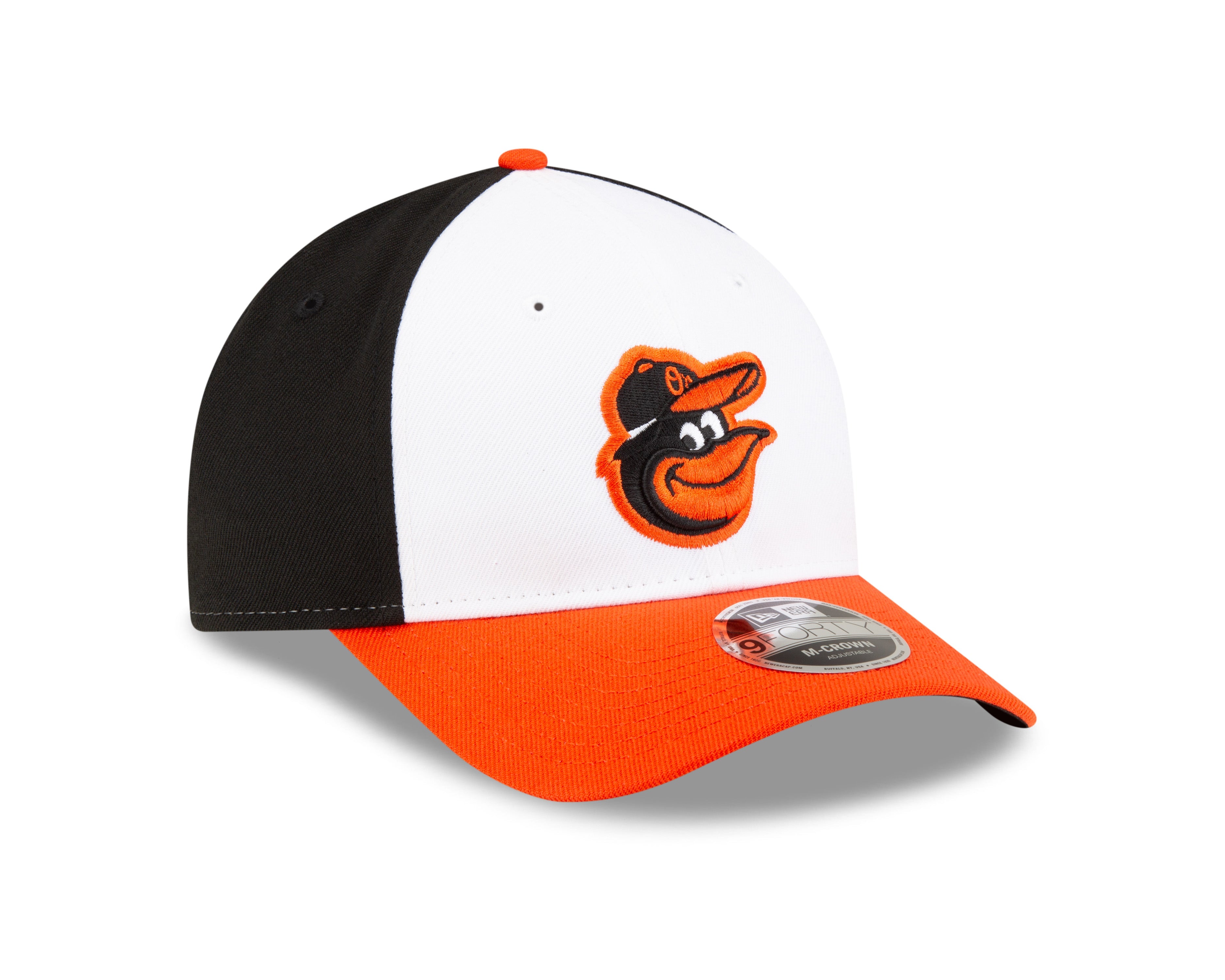 Baltimore Orioles White Orange Black New Era Player Replica M-Crown 9FORTY Adjustable Hat Official Team Hat Sports Fan Cap Official NFL Team Hat