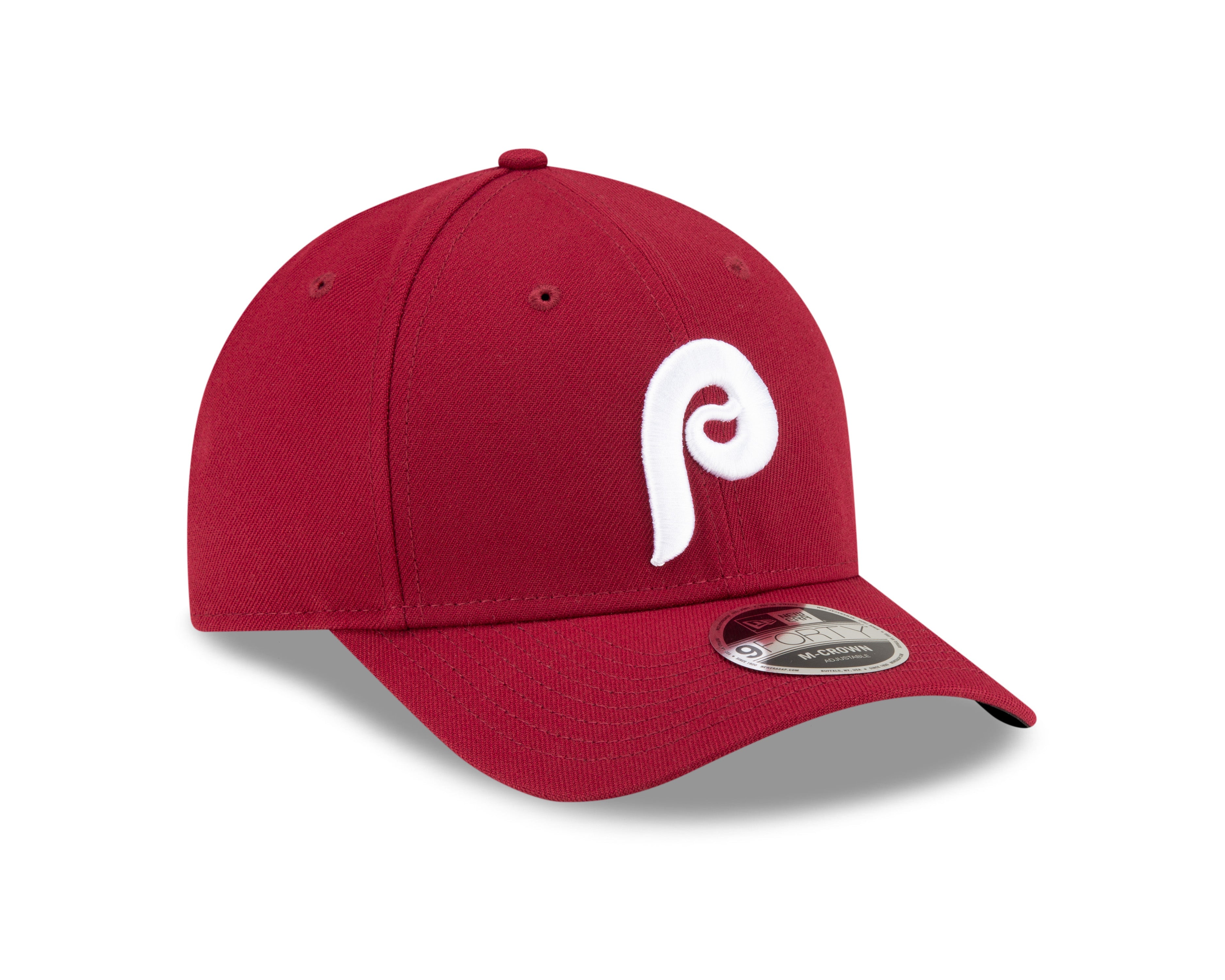 Philadelphia Phillies Crimson Alternate New Era Player Replica M-Crown 9FORTY Adjustable Hat Official Team Hat Sports Fan Cap Official NFL Team Hat