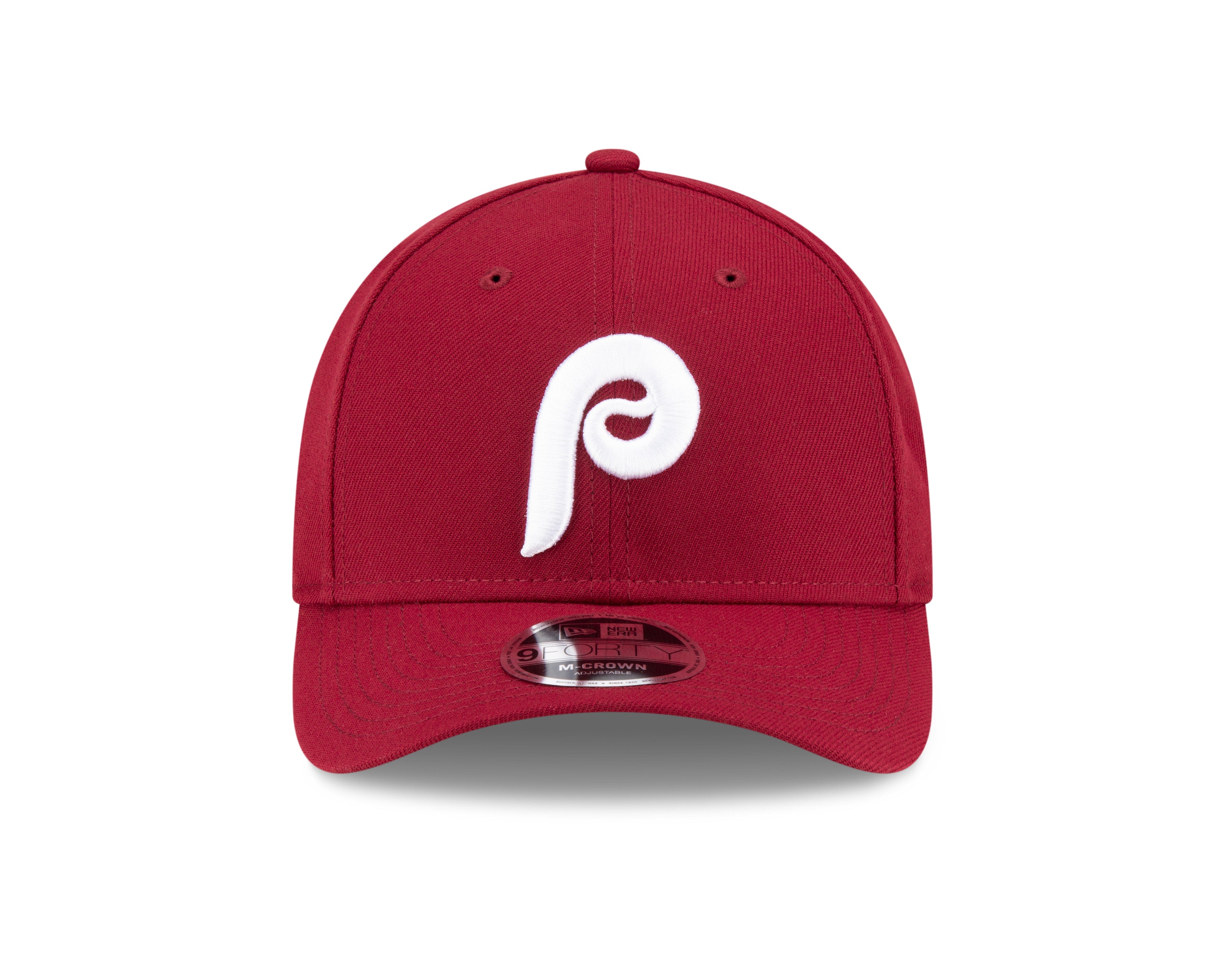 Philadelphia Phillies Crimson Alternate New Era Player Replica M-Crown 9FORTY Adjustable Hat Official Team Hat Sports Fan Cap Official NFL Team Hat