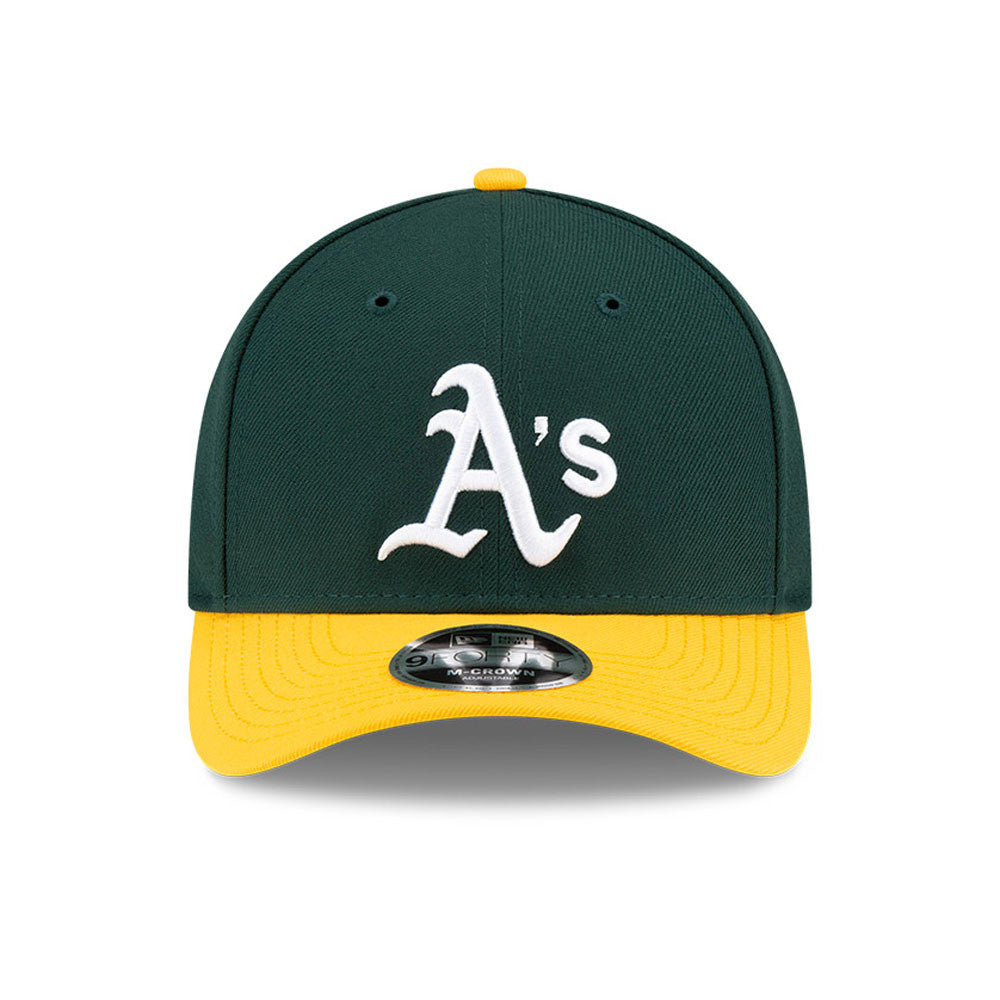 Athletics Green Yellow New Era Player Replica M-Crown 9FORTY Adjustable Hat Official Team Hat Sports Fan Cap Official NFL Team Hat Football Fan Cap