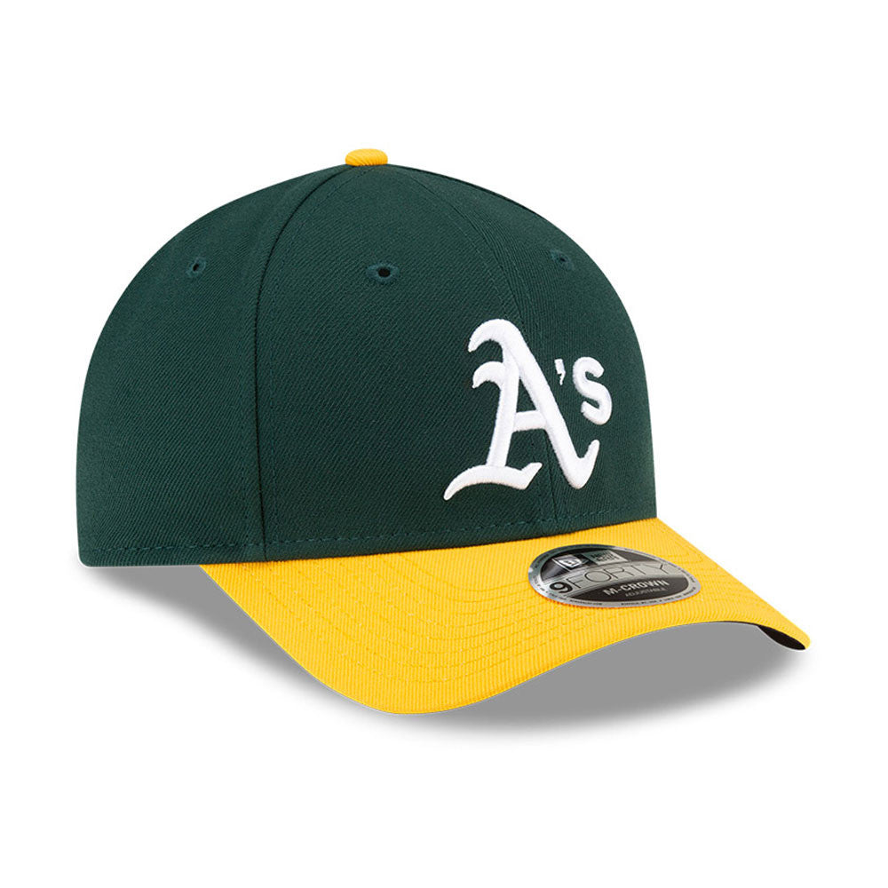 Athletics Green Yellow New Era Player Replica M-Crown 9FORTY Adjustable Hat Official Team Hat Sports Fan Cap Official NFL Team Hat Football Fan Cap