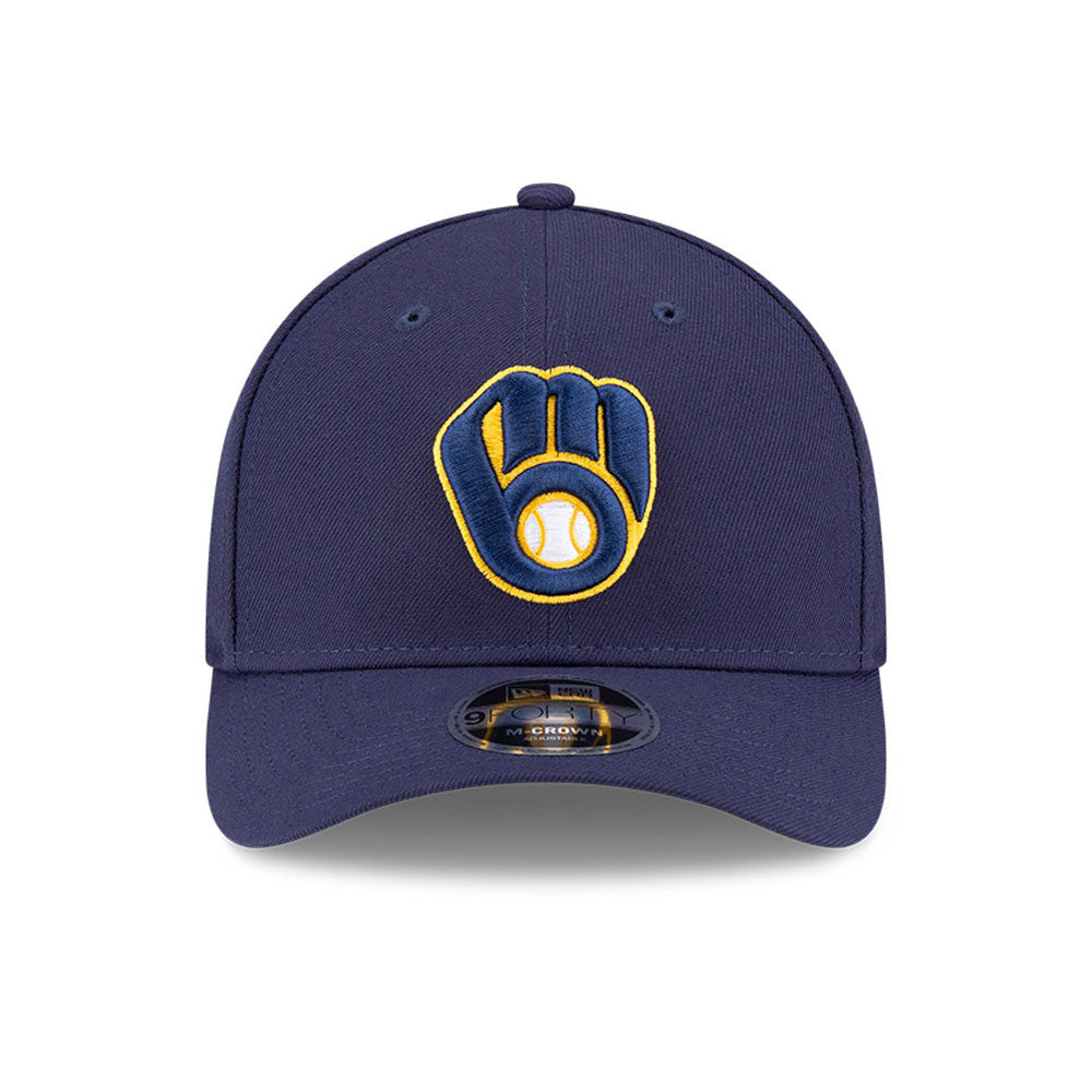 Milwaukee Brewers Navy Blue New Era Player Replica M-Crown 9FORTY Adjustable Hat Official Team Hat Sports Fan Cap Official NFL Team Hat Football Fan