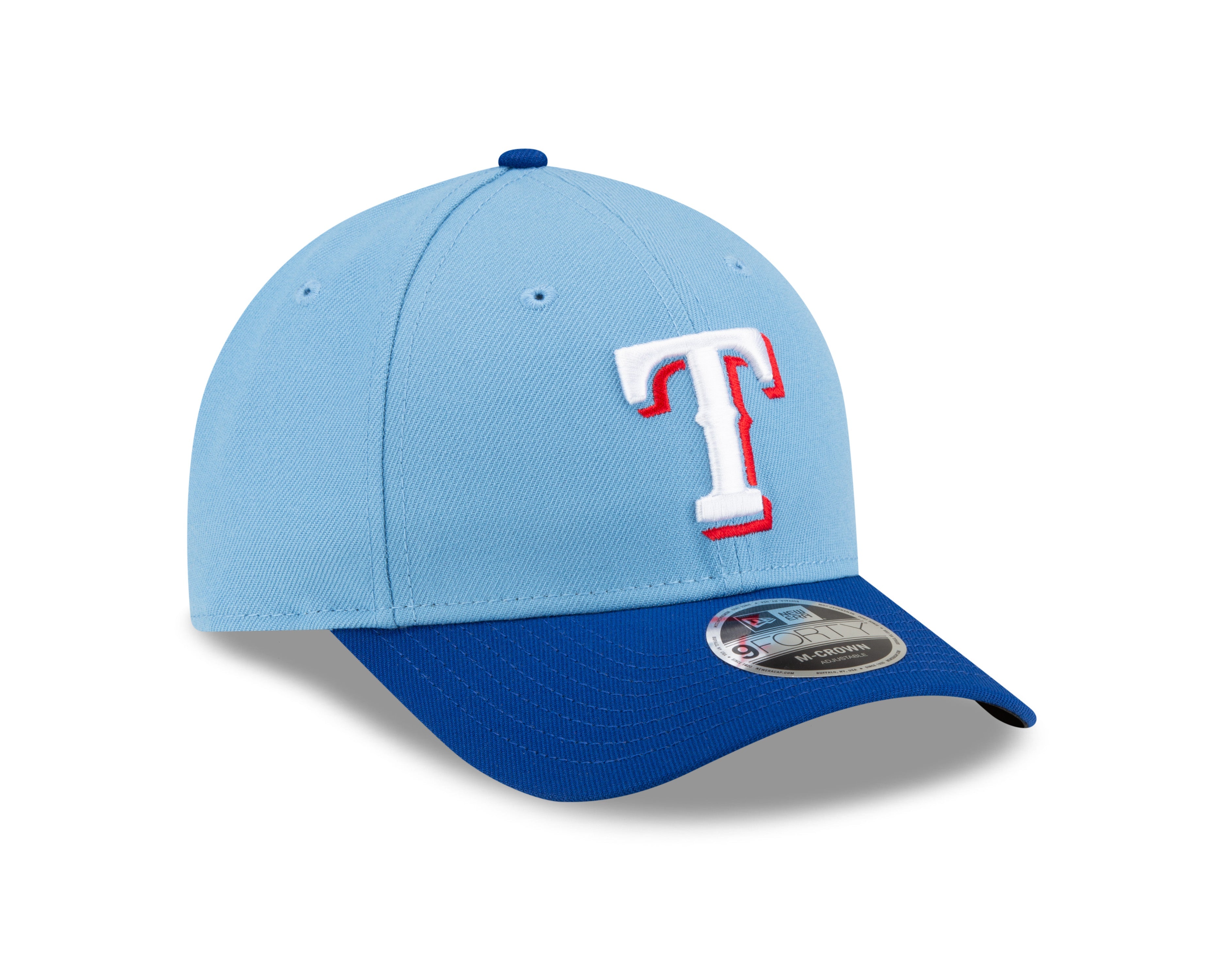 Texas Rangers Blue Alternate New Era Player Replica M-Crown 9FORTY Adjustable Hat Official Team Hat Sports Fan Cap Official NFL Team Hat Football Fan