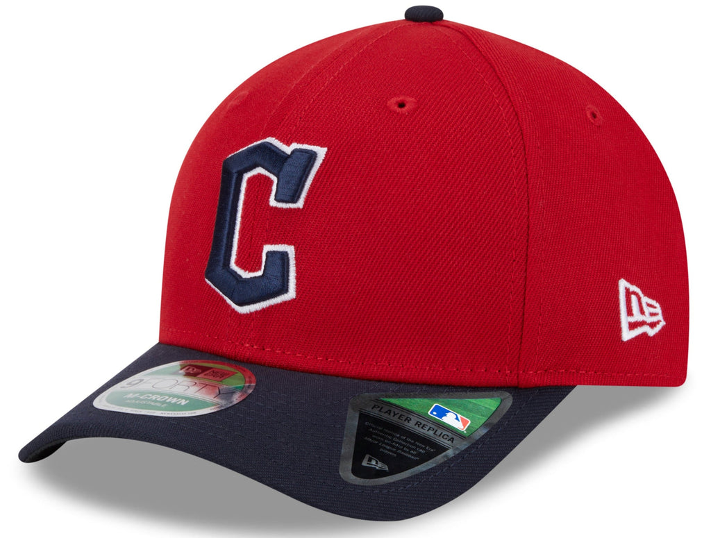Cleveland Guardians Red Navy New Era Player Replica M-Crown 9FORTY Adjustable Hat Official Team Hat Sports Fan Cap Official NFL Team Hat Football Fan