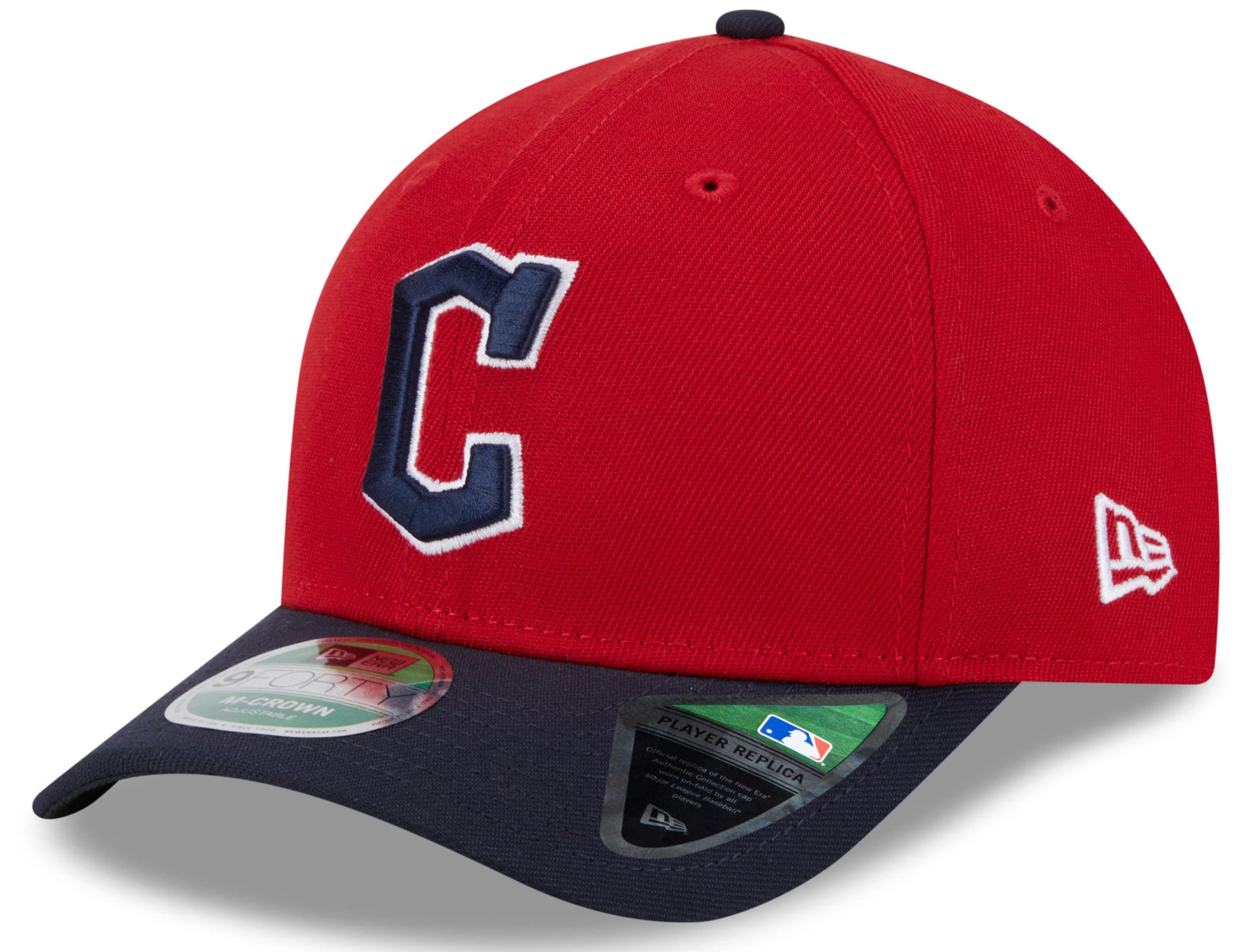 Cleveland Guardians Red Navy New Era Player Replica M-Crown 9FORTY Adjustable Hat Official Team Hat Sports Fan Cap Official NFL Team Hat Football Fan