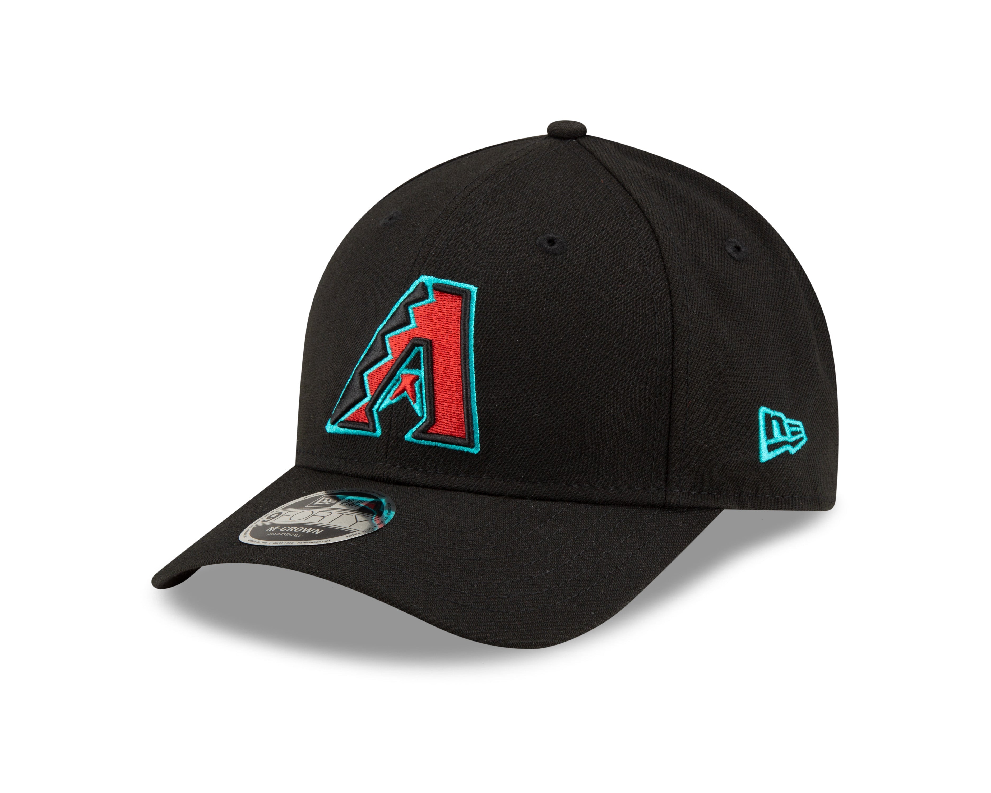 Arizona Diamondbacks Black Alternate New Era Player Replica M-Crown 9FORTY Adjustable Hat Official Team Hat Sports Fan Cap Official NFL Team Hat