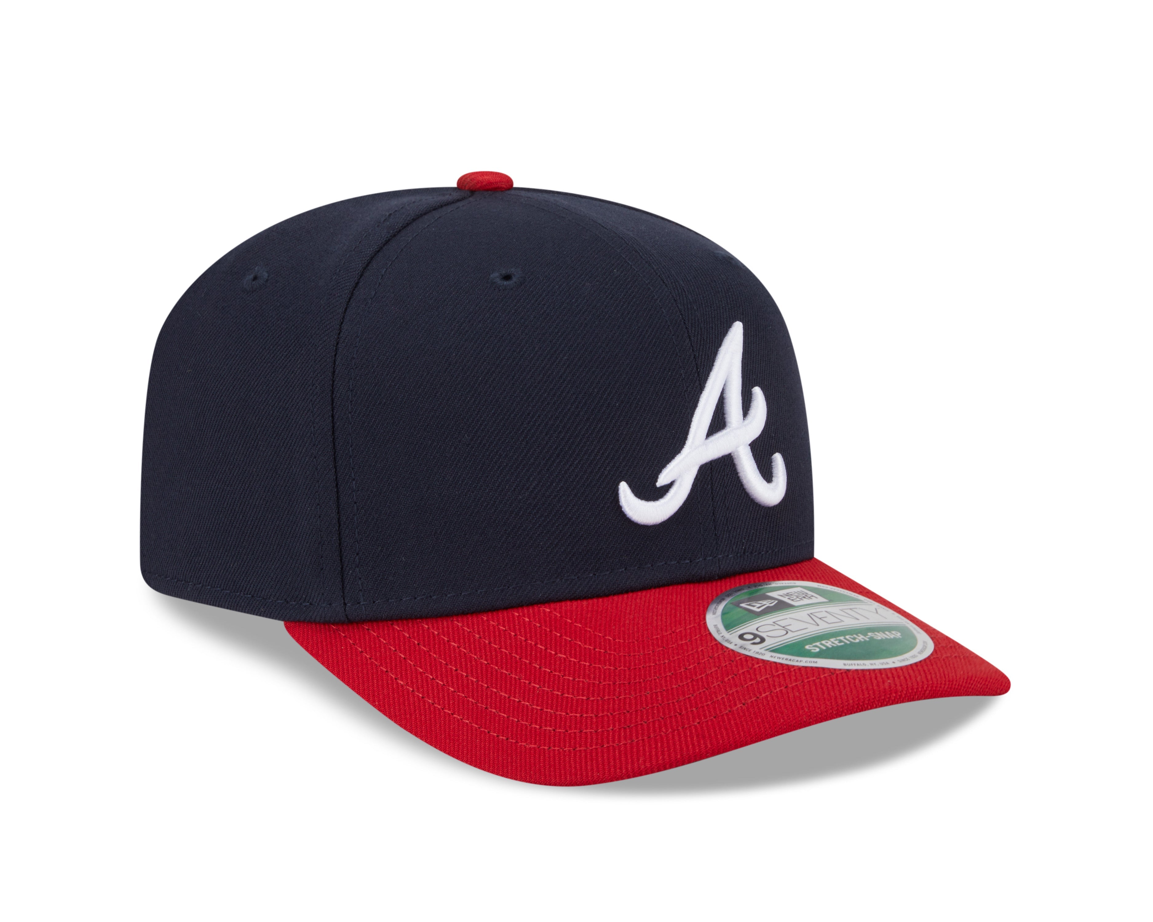 Atlanta Braves New Era Player Replica 9SEVENTY Stretch Snap Adjustable Hat Official Team Hat Sports Fan Cap Official NFL Team Hat Football Fan Cap