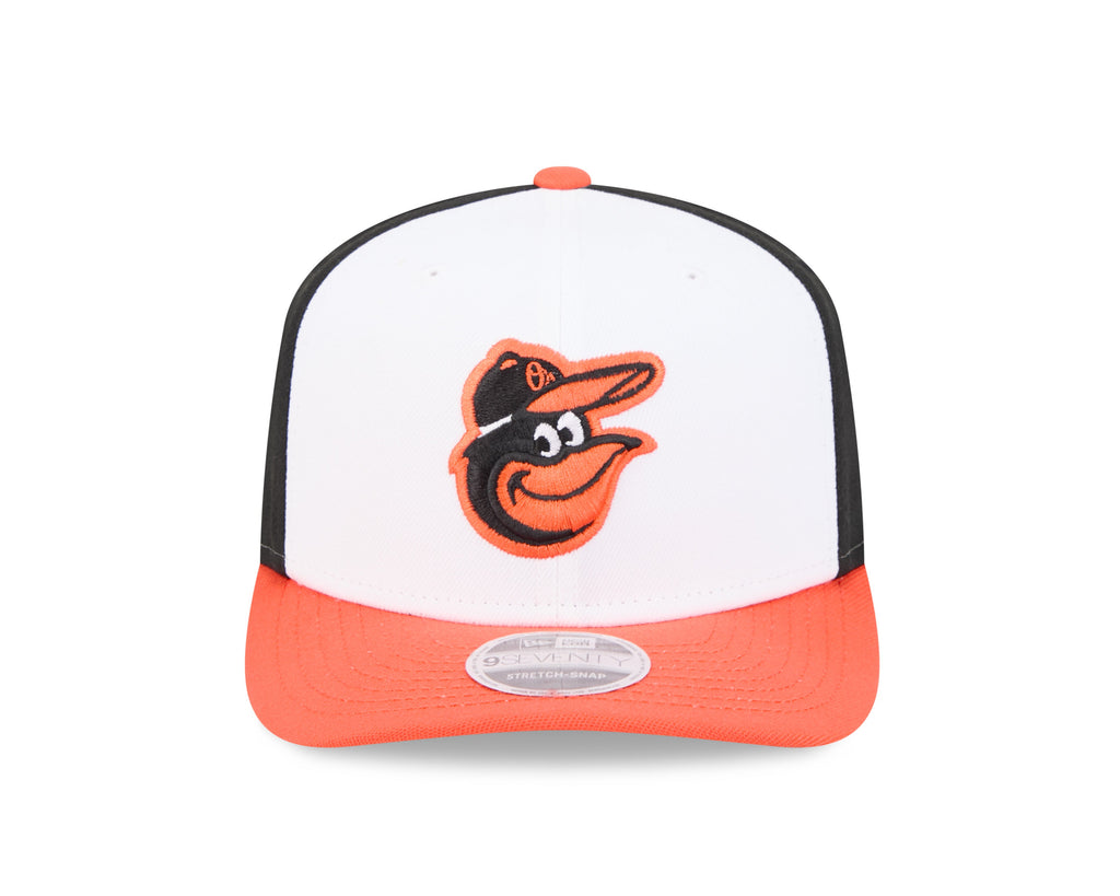 Baltimore Orioles Home New Era Player Replica 9SEVENTY Stretch Snap Adjustable Hat Official Team Hat Sports Fan Cap Official NFL Team Hat Football