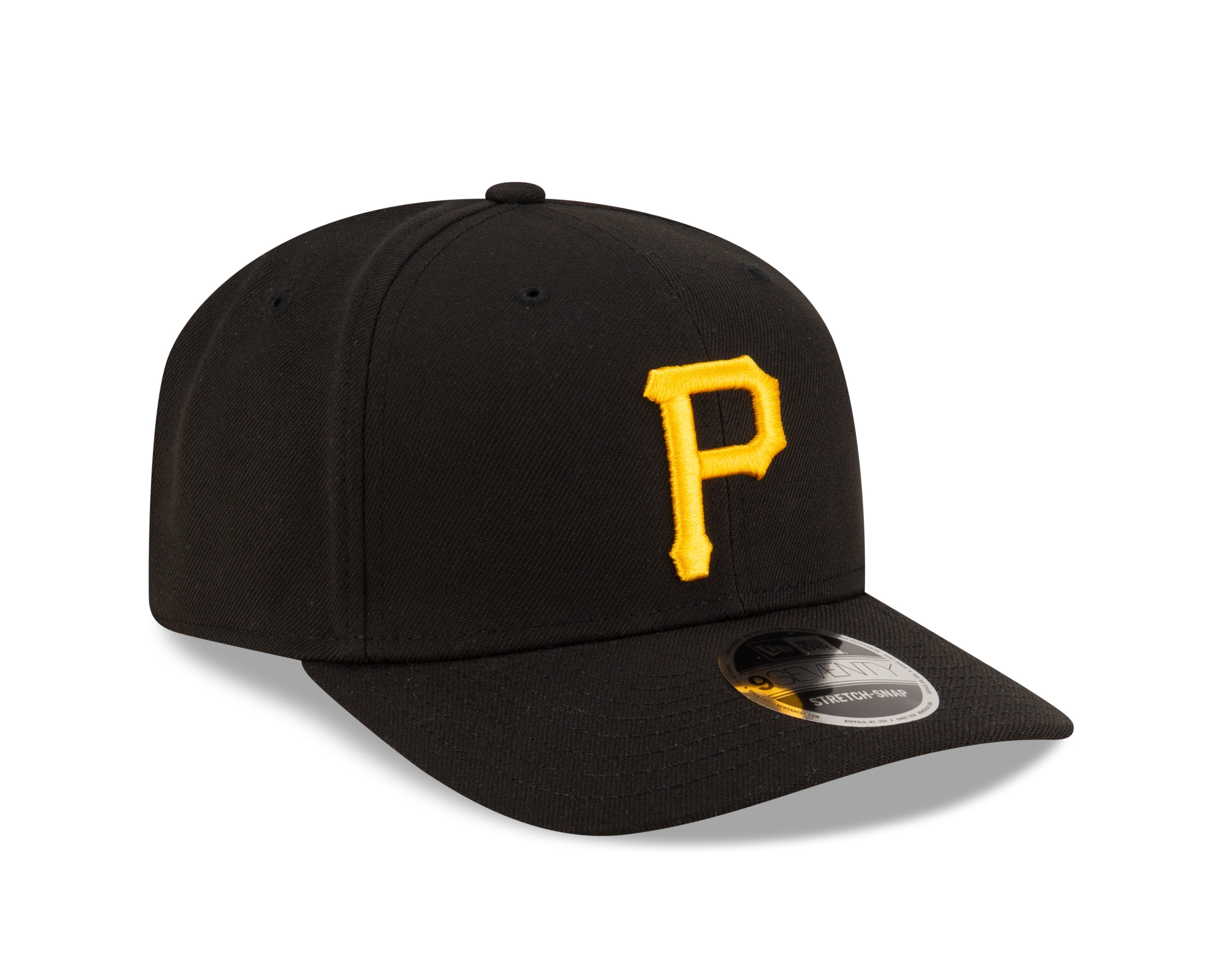 Pittsburgh Pirates Black New Era Player Replica 9SEVENTY Stretch Snap Adjustable Hat Official Team Hat Sports Fan Cap Official NFL Team Hat Football