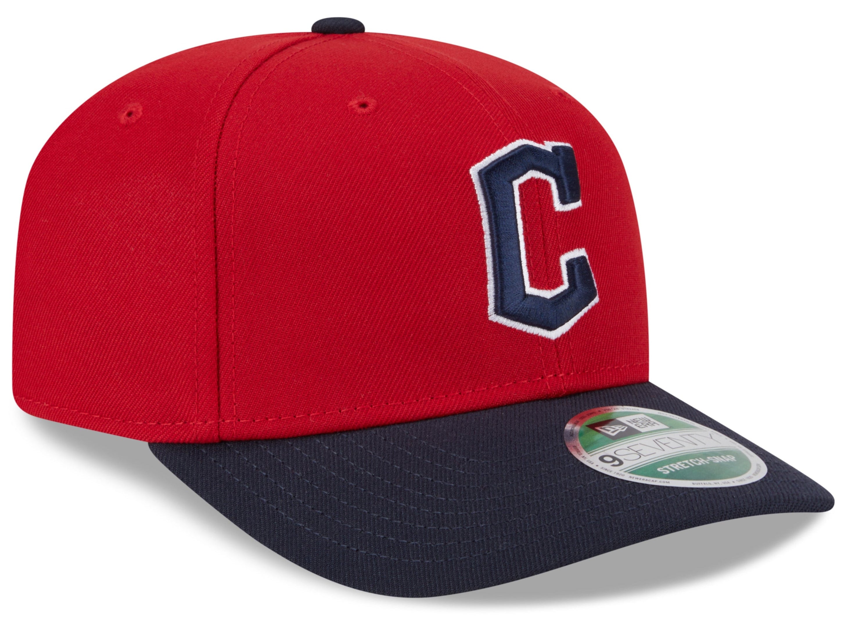 Cleveland Guardians Red Navy New Era Player Replica 9SEVENTY Stretch Snap Adjustable Hat Official Team Hat Sports Fan Cap Official NFL Team Hat