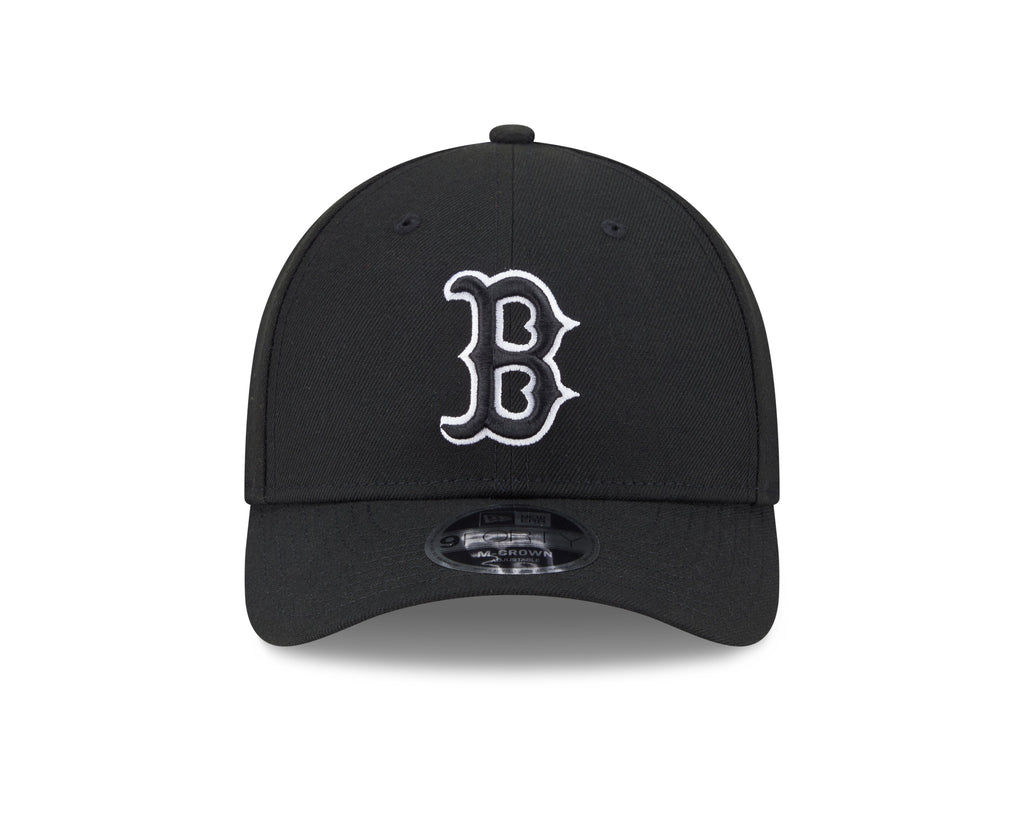 Boston Red Sox Black and White New Era M-Crown 9FORTY Adjustable Hat Official Team Hat Sports Fan Cap Official NFL Team Hat Football Fan Cap