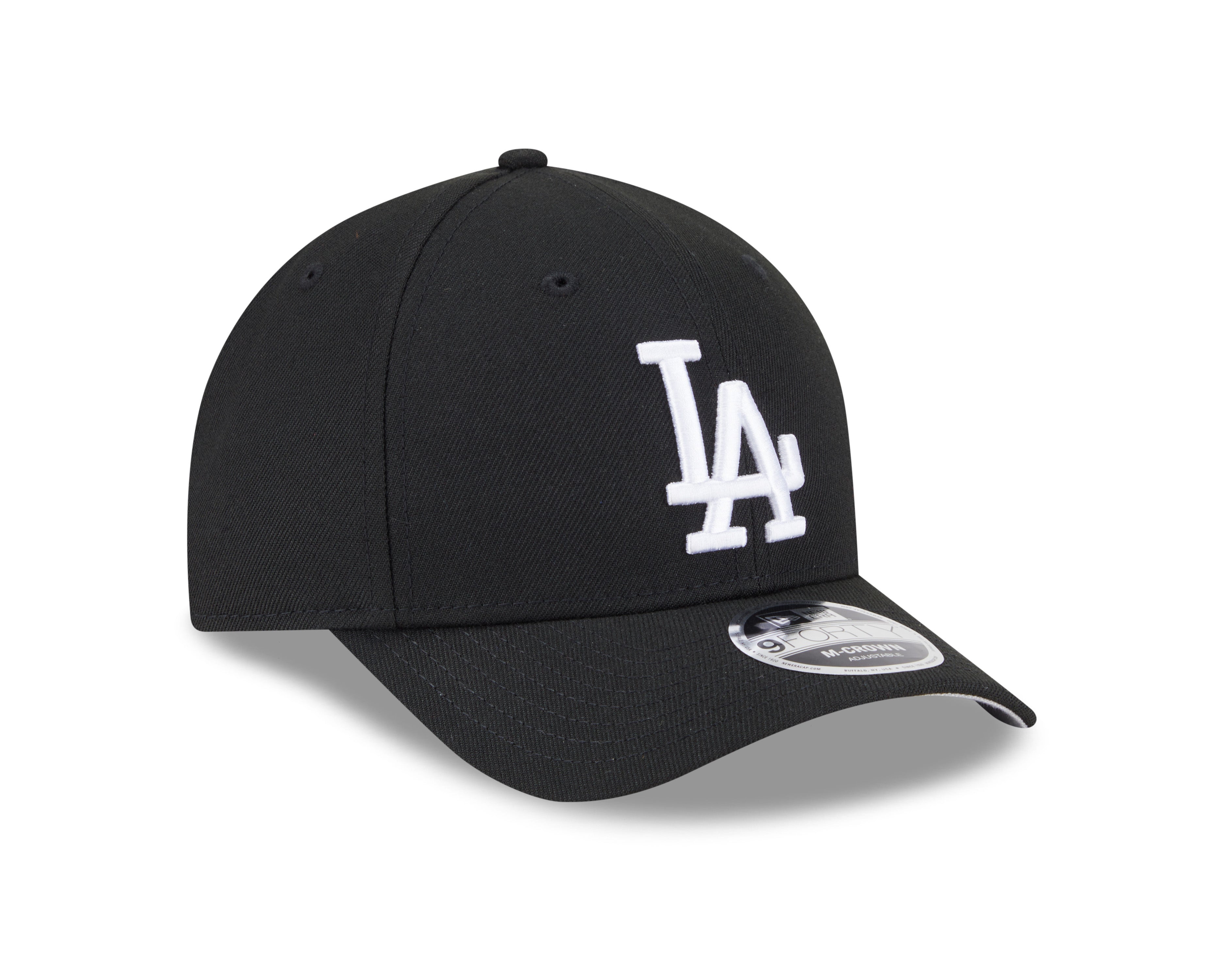 Los Angeles Dodgers Black and White New Era M-Crown 9FORTY Adjustable Hat Official Team Hat Sports Fan Cap Official NFL Team Hat Football Fan Cap